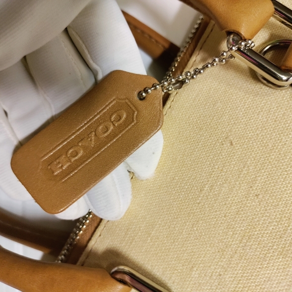 Coach Vintage Bonnie Legacy Linen And Leather Satchel Purse A 1P 9436 👓RARE👓 - Picture 10 of 11
